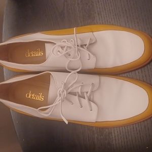 Yellow/White Oxford Flat size 10